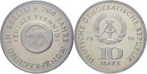 Münzen DDR 10 Mark, 1981, 700 Jahre ... 