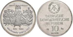 GDR 10 Mark, 1983, Wagner, in uPVC sealed, ... 