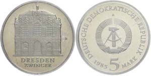 Münzen DDR 5 Mark, 1985, Wallpavillion, in ... 