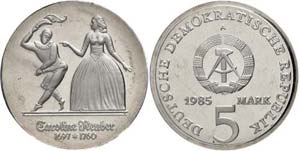 Münzen DDR 5 Mark, 1985, Neuber, in ... 