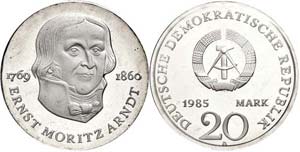 Münzen DDR 20 Mark, 1985, Arndt, in ... 