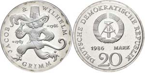 Münzen DDR 20 Mark, 1986, Grimm, in ... 