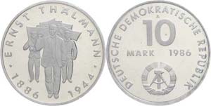 Münzen DDR 10 Mark, 1986, Thälmann, in ... 