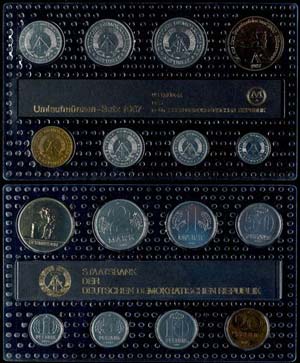 GDR normal use Coin sets 1 penny till 2 ... 