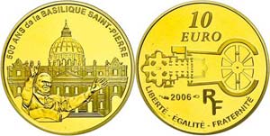 France 10 Euro, 2006, Gold, St. Peters ... 