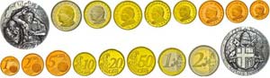 Vatikanstaat Euro-KMS, 1 Cent bis 2 Euro, ... 