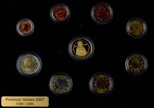 Vatikanstaat 2007, Kursmünzensatz st. mit ... 