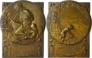 Medaillen Ausland nach 1900 Bronzeplakette ... 
