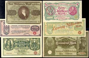 Gdansk, small lot of 6 banknotes. Included ... 