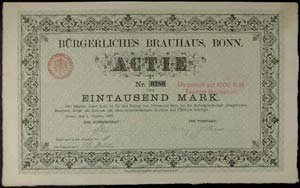 Aktien Bonn 1897, Bürgerliches Brauhaus ... 