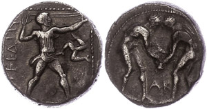 Ancient Greek coins Pamphylia, Aspendus, ... 