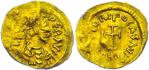 Coins Byzantium Focas, 602-610, tremissis ... 