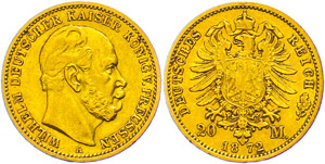 Preussen 20 Mark, 1872, A, Wilhelm I., ... 