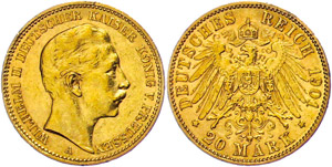 Preussen 20 Mark, 1901, Wilhelm II., ... 