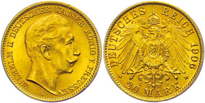 Preussen 20 Mark, 1906, A, Wilhelm II., ... 
