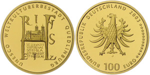 Federal coins after 1946 100 Euro gold, ... 