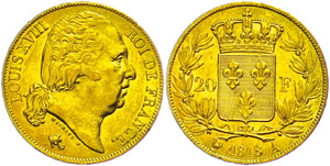 France 20 Franc, 1818 A (Paris), louis ... 