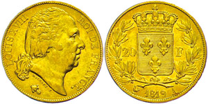 France 20 Franc, 1819 A (Paris), louis ... 
