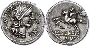 Coins Roman Republic M. Sergius Silus, ... 