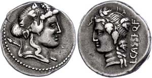 Coins Roman Republic L. Cassius Longinus, ... 