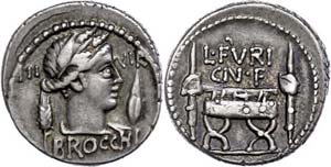 Coins Roman Republic L. Furius Cn. F. ... 