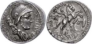 Münzen Römische Republik P. Fonteius P. f. ... 