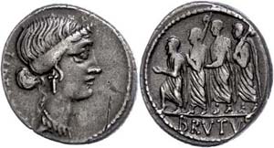 Coins Roman Republic M. Iunius Mad Dog, ... 