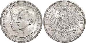 Anhalt 3 Mark, 1914, Friedrich II., zur ... 