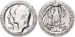Prussia 3 Mark, 1910, university Berlin, ... 