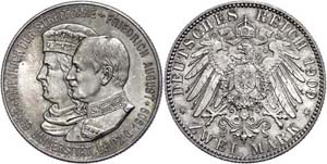 Saxony 2 Mark, 1909, Friedrich August III., ... 