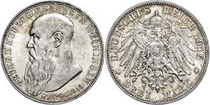 Saxony-Meiningen 3 Mark, 1915, Georg II., ... 