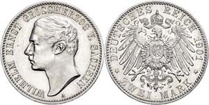 Saxony-Weimar-Eisenach 2 Mark, 1901, Wilhelm ... 