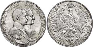 Saxony-Weimar-Eisenach 3 Mark, 1915, Wilhelm ... 