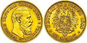 Preußen 10 Mark, 1888, Friedrich III., ... 