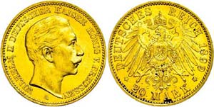 Prussia 20 Mark, 1899, Wilhelm II., ... 