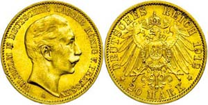 Prussia 20 Mark, 1912, Wilhelm II., ... 