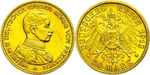 Prussia 20 Mark, 1913, Wilhelm II., ... 