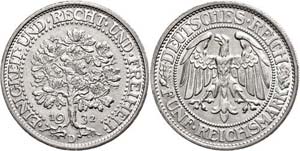 Coins Weimar Republic 5 Reichmark, 1932, D, ... 