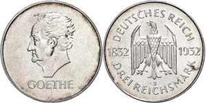Coins Weimar Republic 3 Reichmark, 1932, J, ... 