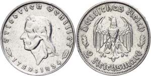 Münzen Drittes Reich 2 Mark, 1934, ... 