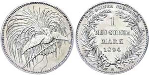 Coins German Colonies New guinea, 1 Mark, ... 