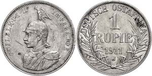 Coins German Colonies DOA, Rupee, 1911, J, ... 