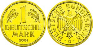 Münzen Bund ab 1946 1 Mark, Gold, 2001, in ... 