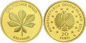 Münzen Bund ab 1946 20 Euro, Gold, 2014, ... 