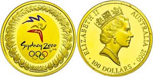 Australia 100 dollars, Gold, 2000, Elisabeth ... 