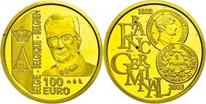 Belgium 100 Euro, Gold, 2003, Albert II., in ... 