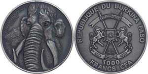 Burkina Faso 1. 000 Franc, 2015, mammoth dam ... 