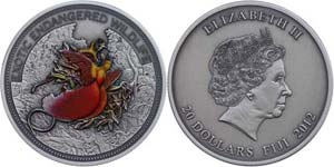 Fiji 20 dollars, 2014, bird of paradise, 2 ... 