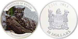 Fiji 10 dollars, 2013, leopard, 1 Ounce ... 
