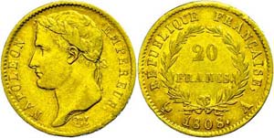 France 20 Franc, Gold, 1808, A (Paris), ... 